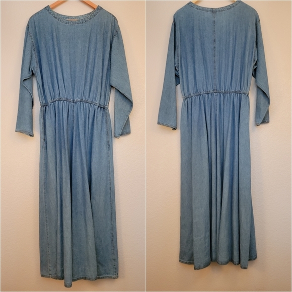 VTG COLDWATER CREEK Longsleeve Crewneck A line Maxi Dress - Picture 1 of 7